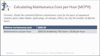 Determining Equipment Costs Per Hour - How to Calculate
