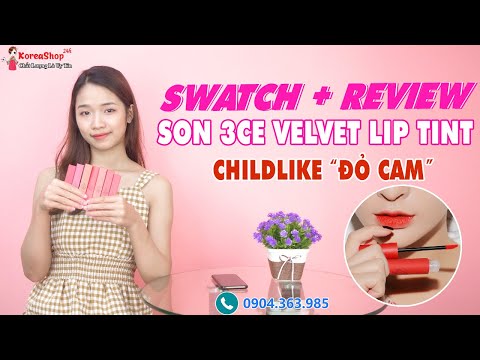 [SWATCH + REVIEW] 3CE VELVET LIP TINT Child Like AUTHENTIC | KOREA COSMETIC | KoreaShop24h