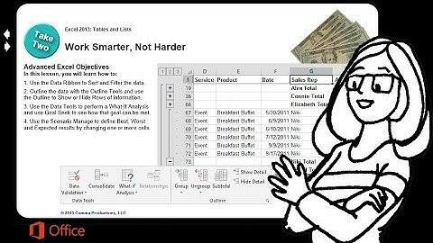 Microsoft Excel 2013 Advanced Work Smarter, Not Harder!