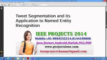 Tweet Segmentation and its Application to Named Entity Recognition