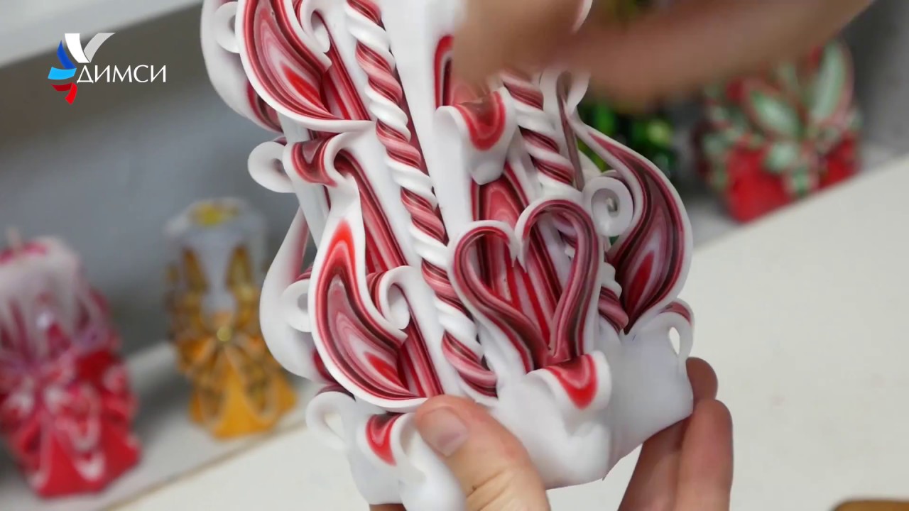 Wedding Carved candle with heart 