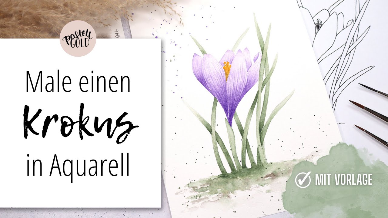 Blütenzauber in Aquarell - Male einen Krokus