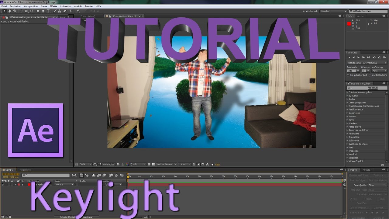 how to boost green screen after effects keylight 1.2