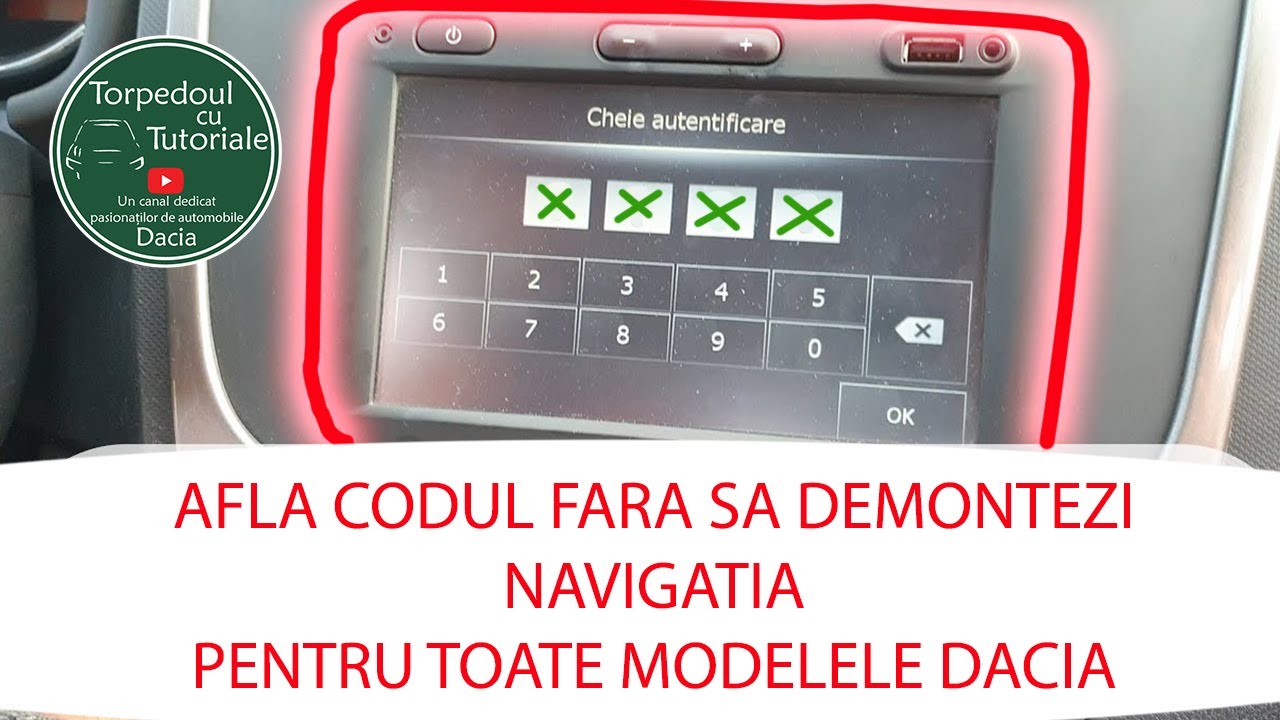 Find RADIO CODE without disassembling the navigation. DACIA LOGAN / SANDERO  / Duster - YouTube