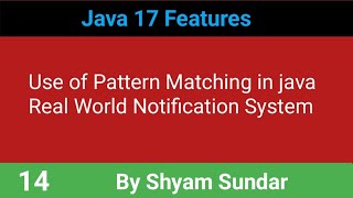 Use of Pattern Matching in java Real World Notification System || 14 || Shyam Sundar