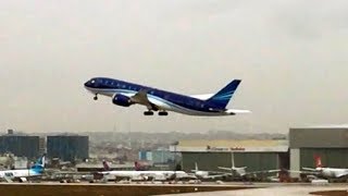 Azerbaijan Airlines Boeing 787 take off Istanbul Atatürk Airport