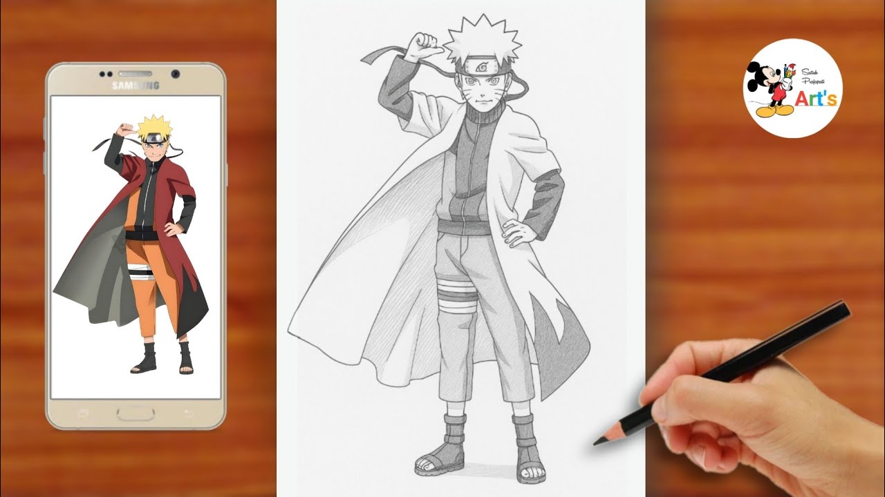 Naruto Uzumaki Full Body Drawing || Naruto Drawing Step By Step 