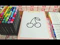 ASMR satisfying coloring 😌 ☺️ cherry 🍒 and Mushroom 🍄 calm music 🎶