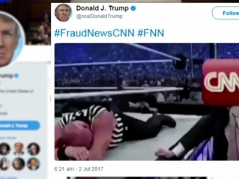Trump tweets mock video of him beating CNN, sparks criticism