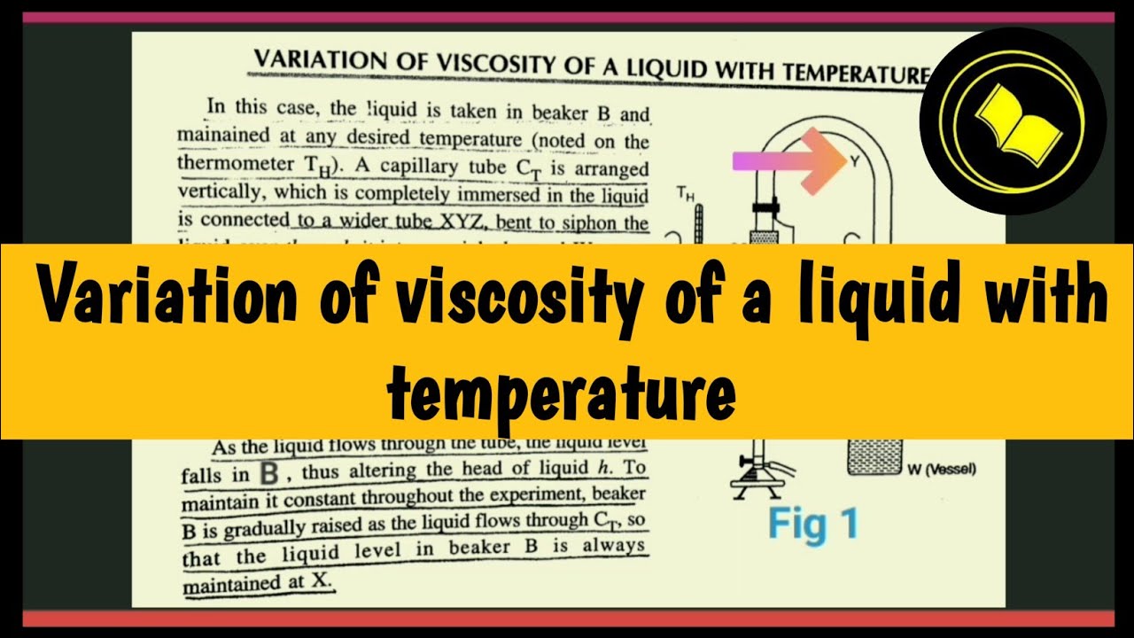 Variation of viscosity of a liquid with temperature. YouTube