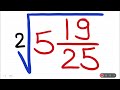 Find the square root of the following mixed fraction | find the square root of 144/25 | DAV