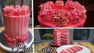 PINK CAKE (STRAWBERRY CAKE, PINK DRIP CAKE) | MICHELLE PEREZ COOKS