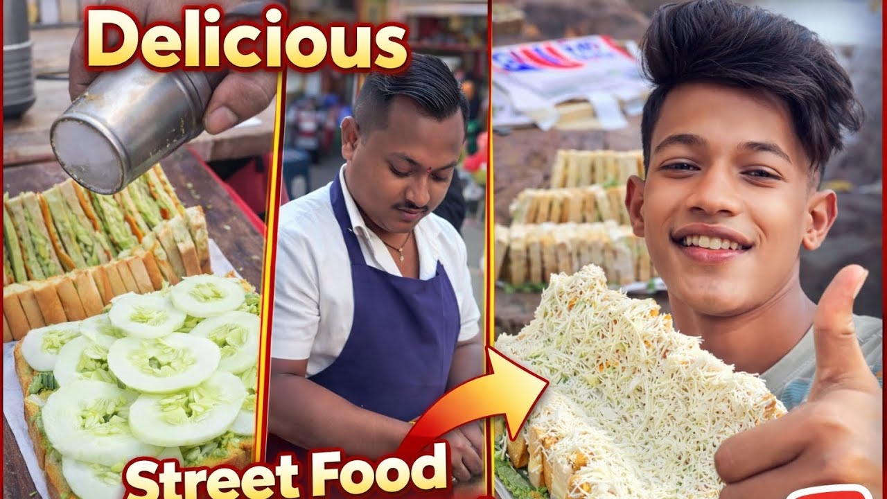 The ULTIMATE Indian Grilled Cheese Sandwich!Insane 5-Layer Cheese Bread! 🧀 Indian Street Food ASMR