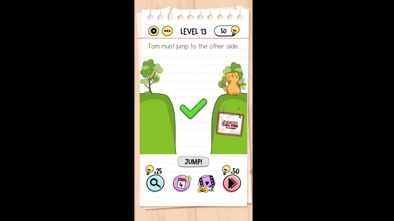 🧠 Brain Test: Tricky Puzzles Level 13 – Tom must jump to the
