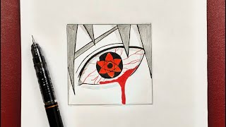 Easy to draw | how to draw sasuke’s eye stepbystep