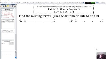 10.2 - Finding Missing Terms in Arithmetic Sequences