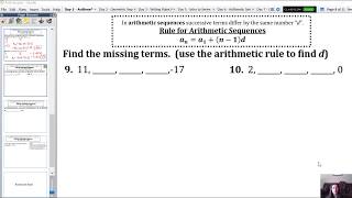 10.2 - Finding Missing Terms in Arithmetic Sequences