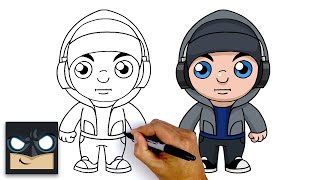 how to draw eminem step by step