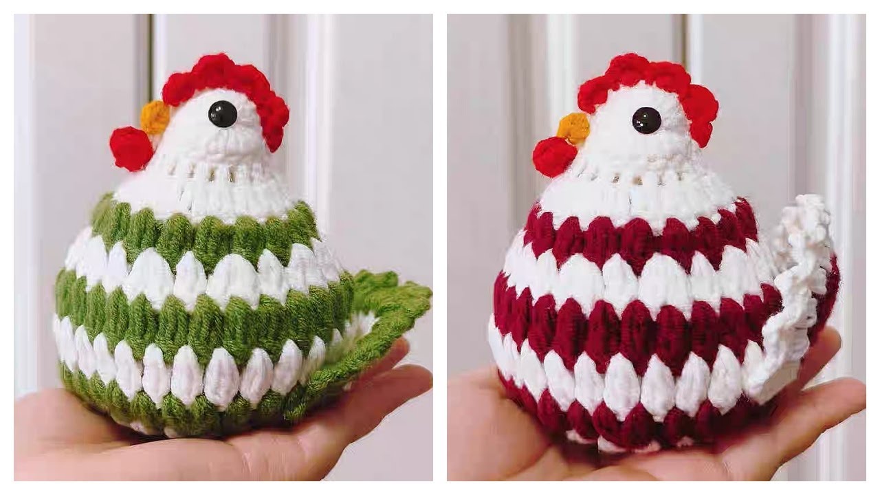 Crocheted Plump Chicken Decoration