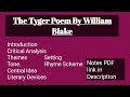 The Tyger Summary In Hindi | Notes PDF link in Description/@LiteratureandPS