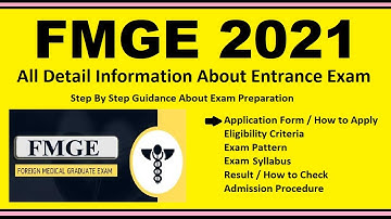 FMGE 2021 - Notification, Dates, Application, Eligibility, Admit Card, Pattern, Syllabus, Result