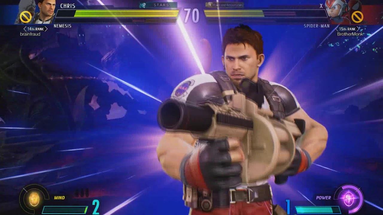 Ranked MVCI - brainfraud (Chris/Nemesis) Vs BrotherMonk (Spiderman/X)