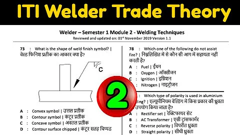 Chapter 02 : Welding Techniques | Welder Theory in hindi | Welder Theory Paper 2023 | ITI Welder