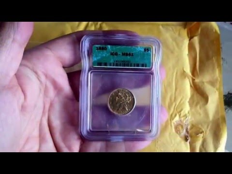 New 1880 Pre33 Gold Usa Half Eagle $5 For Re-slabbing. First Of 2