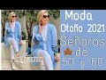 MODA OTOÑO 2021 PARA SEÑORAS DE 50 Y 60 AÑOS LOOKS DE OTOÑO MUJERES DE 50 Y 60 AÑOS