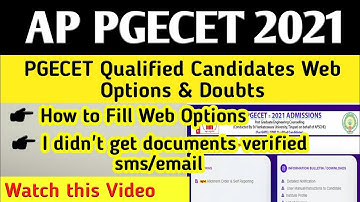 AP PGECET 2021 Web Options Updates | AP PGECET 2021 Documents Not Verified | AP PGECET 2021 Updates