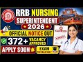 RRB Nursing Superintendent 2026 | Notification Out | PG Nursing Center #rrb