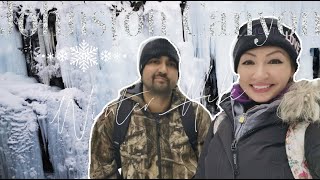 JOHNSTON CANYON TO UPPER FALLS WINTER HIKE VLOG