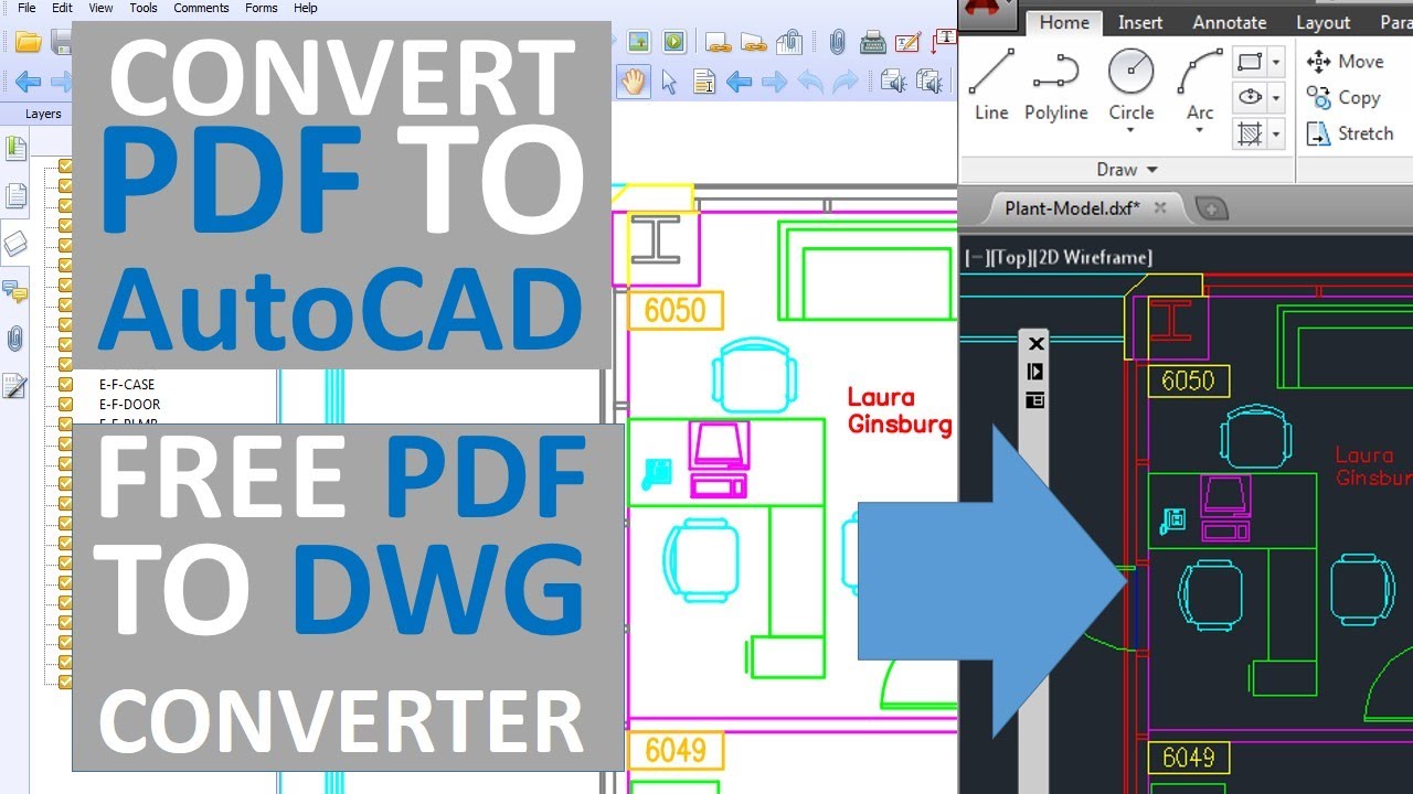 Convert Pdf To Autocad Free Pdf To Dwg Converter Youtube