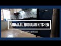 Laminate Finish Modular Kitchen, 12&#39;0&quot;x8&#39;0&quot;, Blue &amp; White - by CivilLane.com