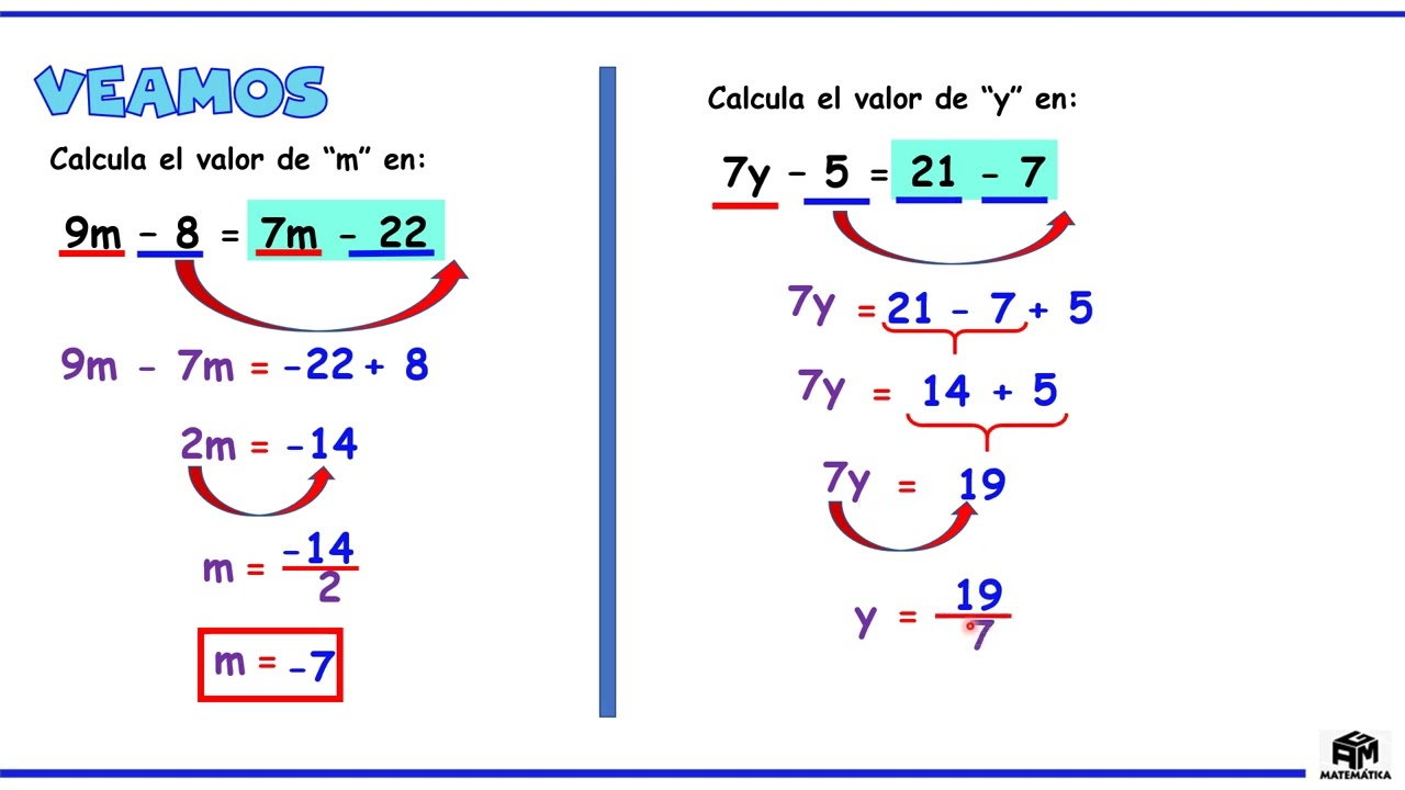 Ecuaciones de primer grado I - 6to de primaria