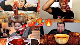 Mukbangers drinking TOO MUCH spicy nuclear fire sauce!🌶️🔥🥵🥵🥵