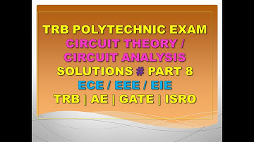 TRB Polytechnic exam | TRB ECE preparation | Circuit theory | Circuit analysis  MCQ