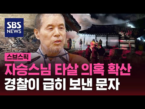 자승스님 관련 의혹 확산…경찰이 급히 보낸 문자 봤더니 / SBS / 스브스픽