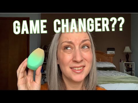 Elf Angled Silicone Face Sponge review demo first impression over 40 makeup
