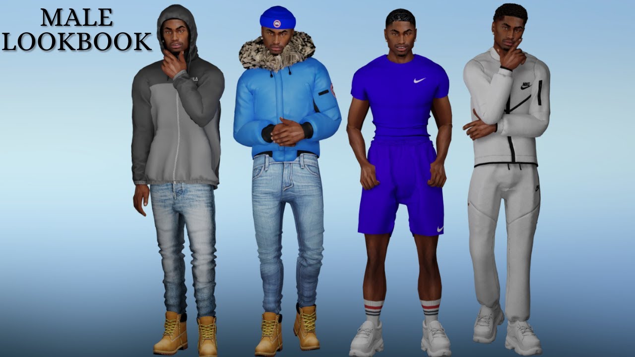 💕sims 4 Cas Urban Male Lookbook Cc Folder And Sim Download Youtube