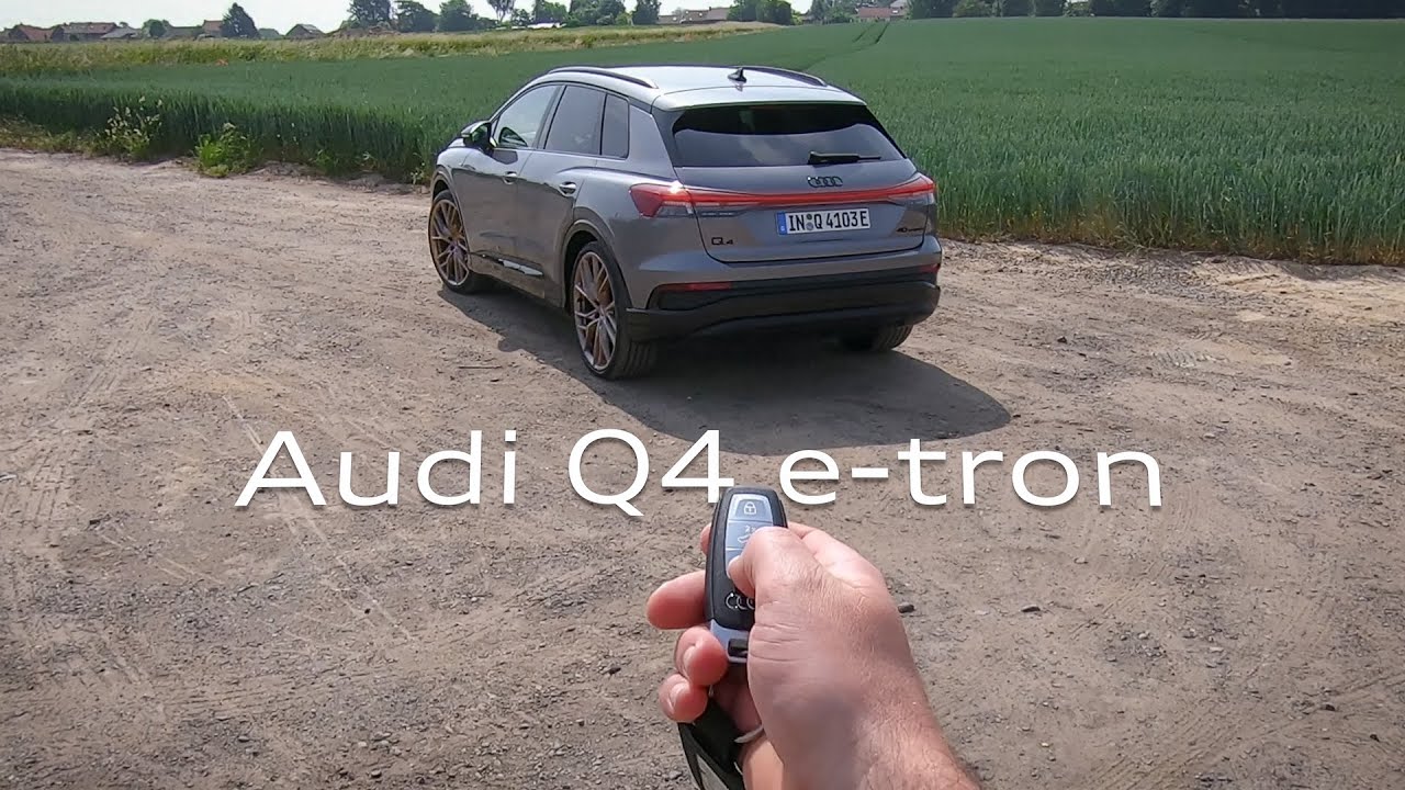 Audi Q4 e-tron - POV-драйв, S Line 40 (RWD | 204 pk), Edition One Grey: прогулка, запуск и вождение