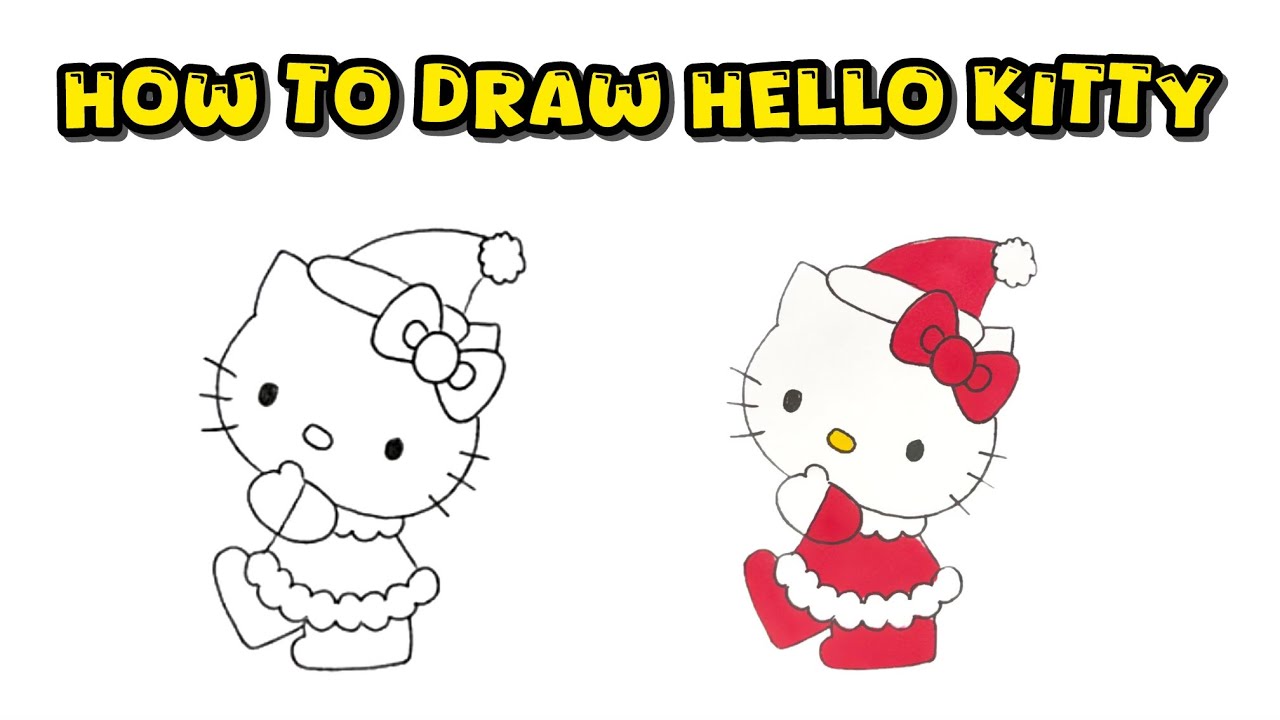 How to Draw Christmas Hello Kitty – Festive and Fun Holiday Drawing ...