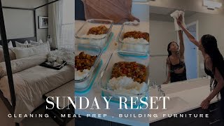 SUNDAY RESET | Cleaning, Meal prepping, Build furniture with me & getting ready for a new week