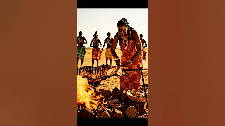 🔥 African Tribal Dance & Cooking | Zebra Feast with Traditional Music 🎶🌎 | #shorts