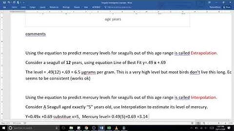 Extrapolation from scatter plots