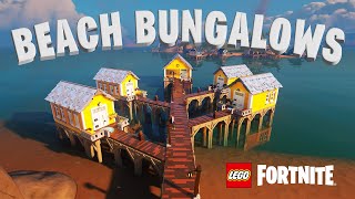 Overwater Bungalows with Angled Walkways - LEGO Fortnite Build Tutorial