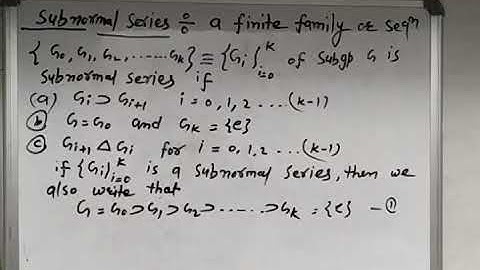 Sub normal series and solvable group