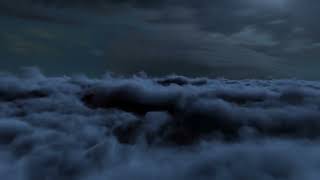 Полёт Через Облака Ночью Футаж с Облаками Версия 01