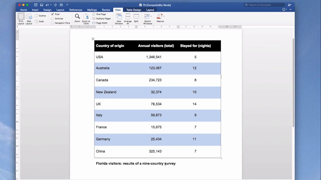 How To Create Professional Looking Tables In Word Emphasis Youtube