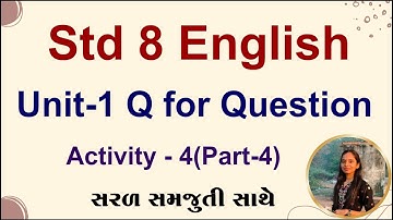 Std 8 English Unit 1, Activity 4, dhoran 8 English unit 1, dhoran 8 angreji ch 1, Std 8 English Ch 1